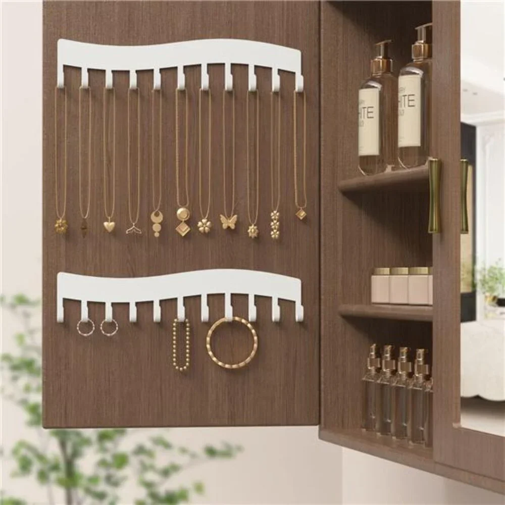 Wall Necklace Organizer Holder: Wall Mounted Jewelry Hanging Storage Necklaces